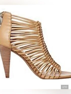 Vince Camuto Woven Strappy High-Heel Sandals in Tan Size 9